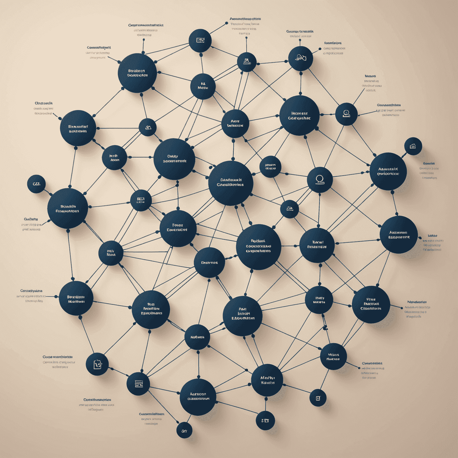 AI-powered customer experience visualization showing interconnected nodes representing customer touchpoints and AI algorithms