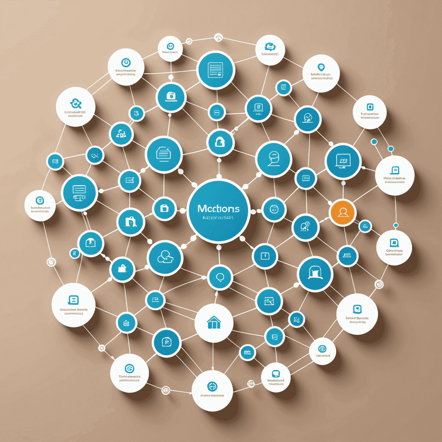 Visual representation of a personalization engine showing interconnected customer touchpoints and AI algorithms
